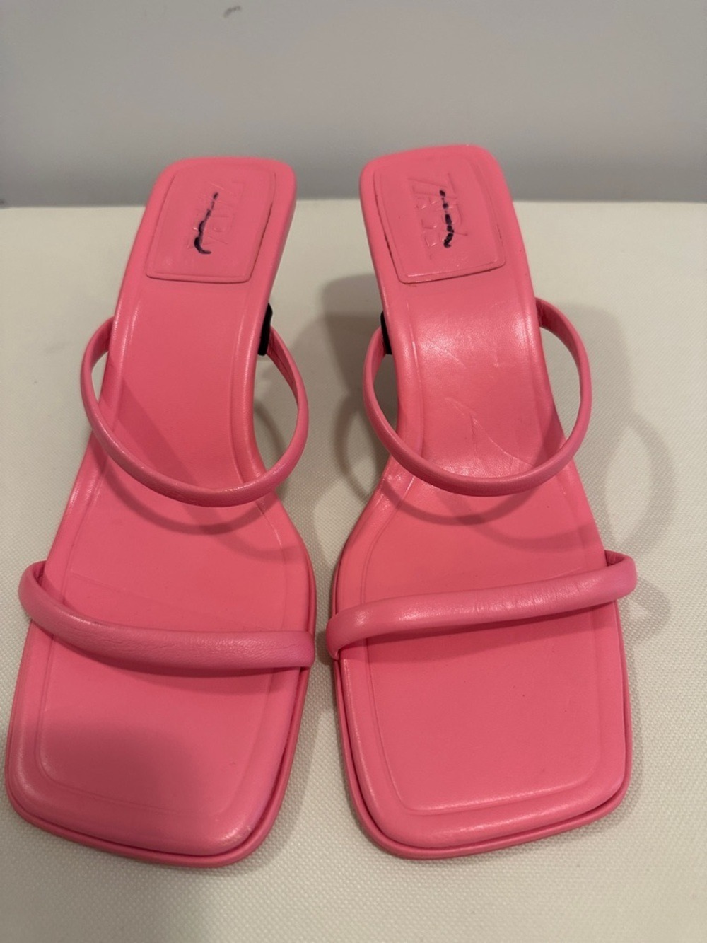 Zara Strappy Square-Toe Kitten Heel Sandals - Picture 7 of 9